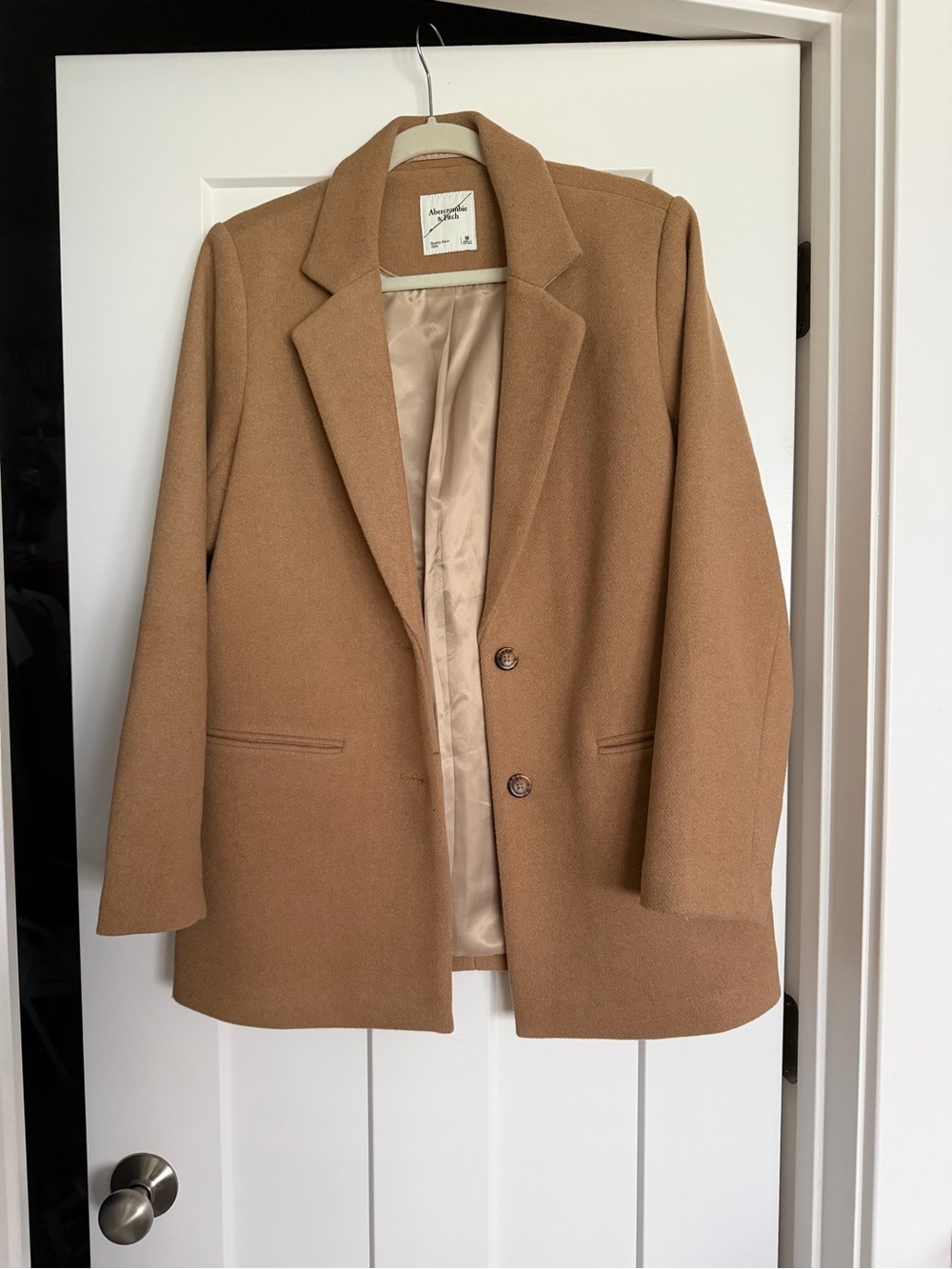 Abercrombie & Fitch Camel Wool-Blend Blazer Jacket